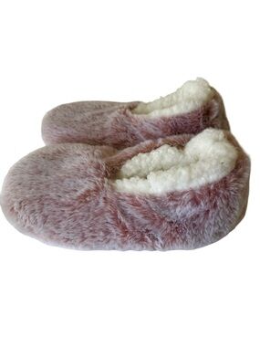 Lemon Women’s Faux Fur Slipper Socks, Pink, Small 5–7